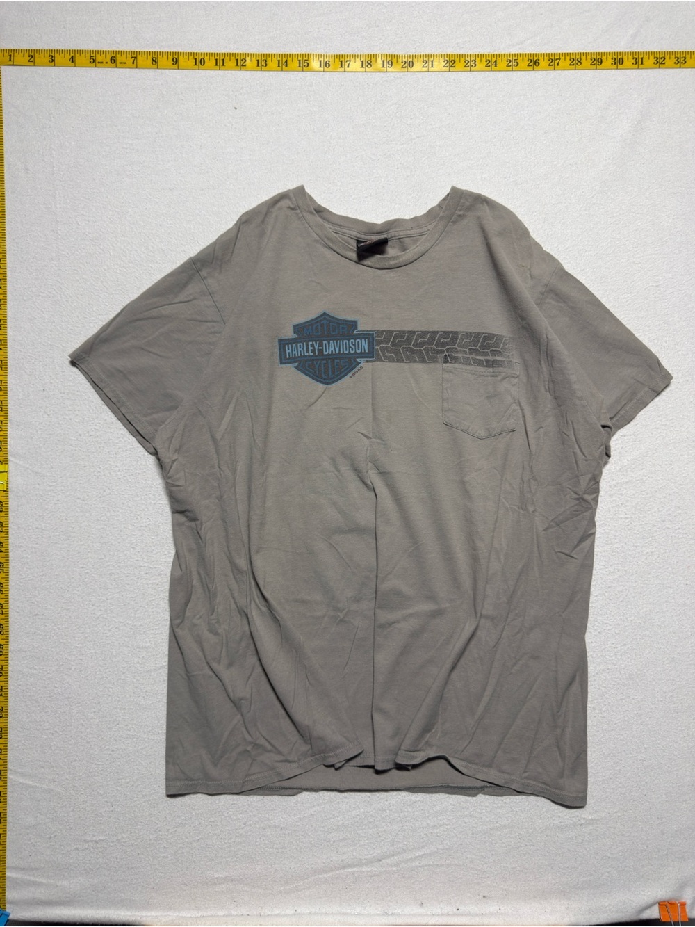Harley-Davidson Syracuse NY Performance Skull Pocket T-Shirt Gray Willie g
